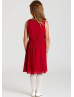 Ruched Chiffon Beaded Knee Length Flower Girl Dress